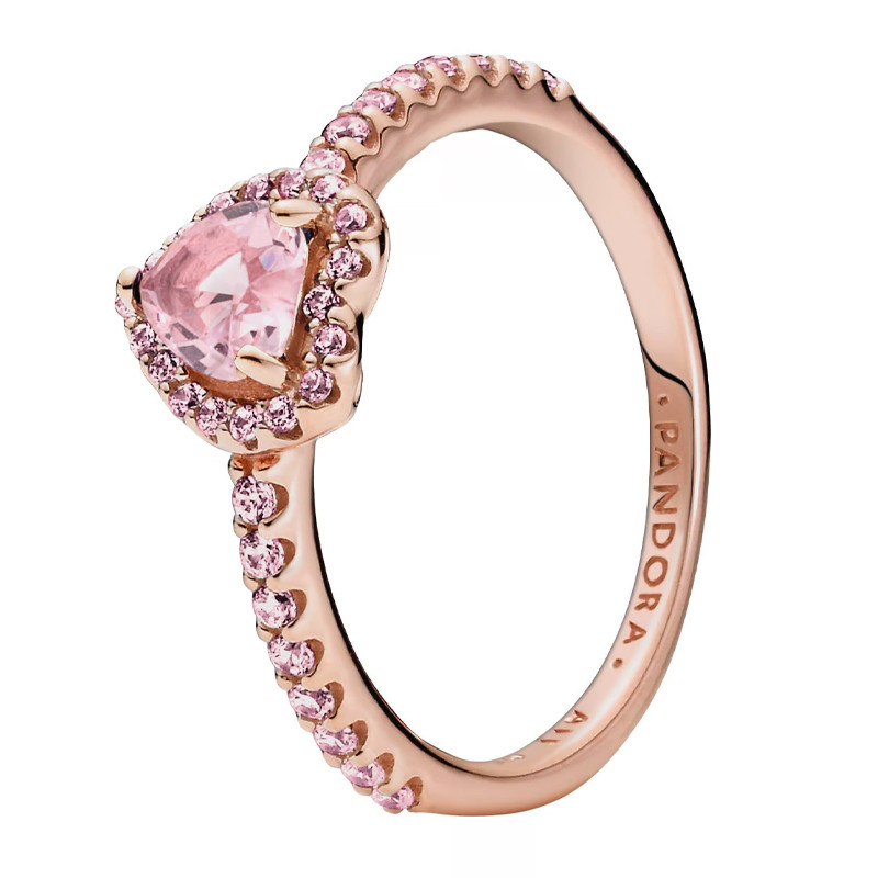 Pandora Pink Rings Raised Shiny Heart Ring 188421C04