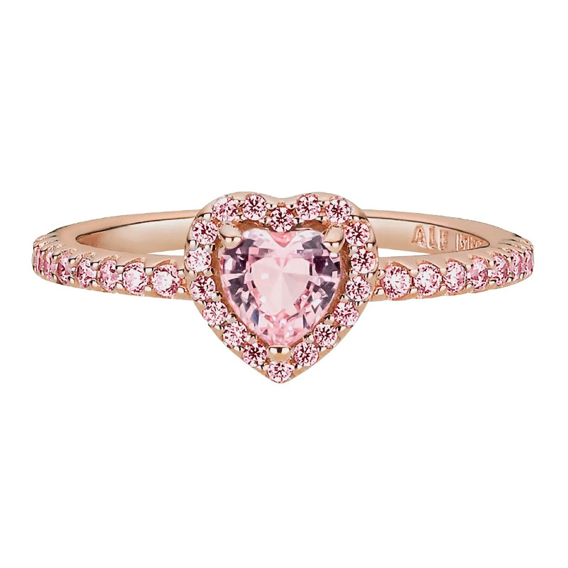 Pandora Anillo Corazón Brillante Elevado Rosa 188421C04 – imagen 2