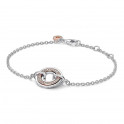 Bracciale Pandora Signature con logo bicolore e pavé 582741C01