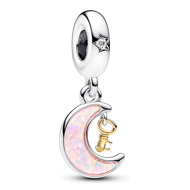 Pandora Charms Ciondolo con luna e chiave in due toni 762985C01