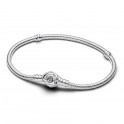 Pandora Moments Schlangenkettenarmband mit Blooming Rose-Verschluss 593211C00