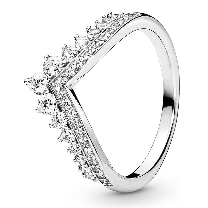 Pandora Silver Rings Princess Wish Sterling Ring 197736Cz