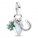 Triple Four-Leaf Clover, Heart and Horseshoe Pendant Charm 792755C01