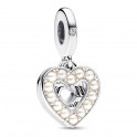 Charm Pendentif Double Coeur Blanc Nacré 792649C01