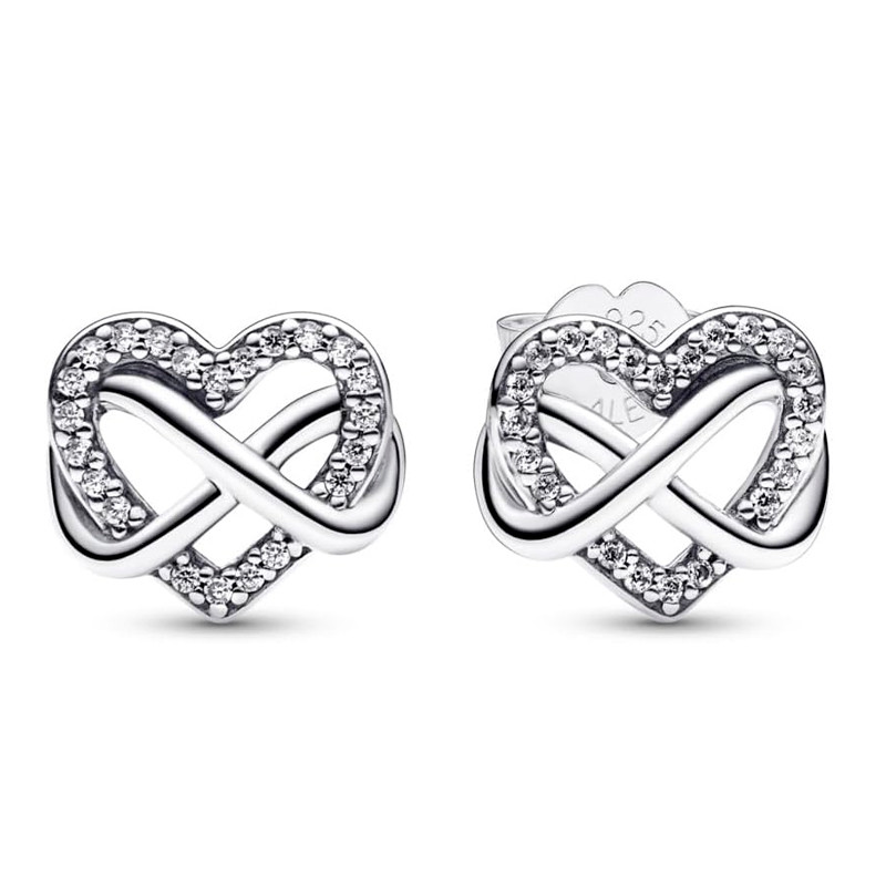 Pandora Ohrringe Glänzende Infinity-Herz-Ohrstecker 292667C01