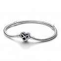 Pandora Moments slangenkettingarmband met glanzende oneindigheidshartsluiting 592645C01