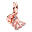 Charm Colgante Doble Mariposa Rosa 782555C01