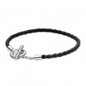 Bracciale Pandora Moments in pelle intrecciata con chiusura a forma di T 591675C01-S1