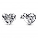 Radiant Heart and Floating Gem Stud Earrings 292500C01