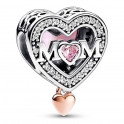 Two-Tone Filigree Mom and Heart Charm 782653C01