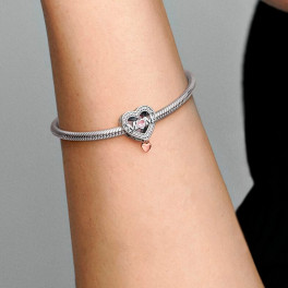Two-Tone Filigree Mom and Heart Charm 782653C01 - Sabina