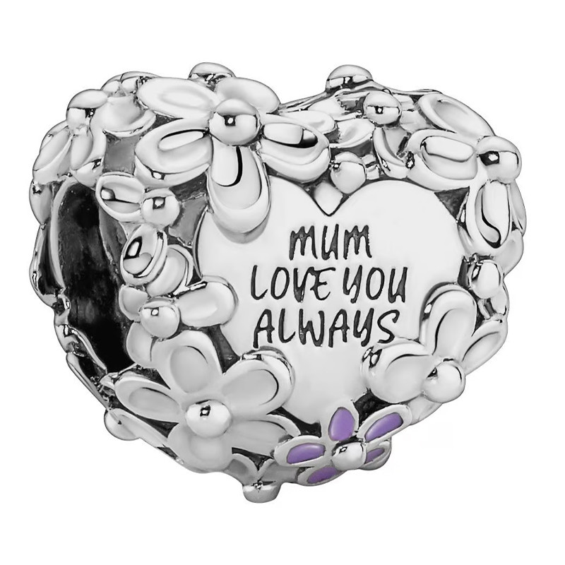 Pandora Charms Ciondolo a cuore margherita mamma 791155C01