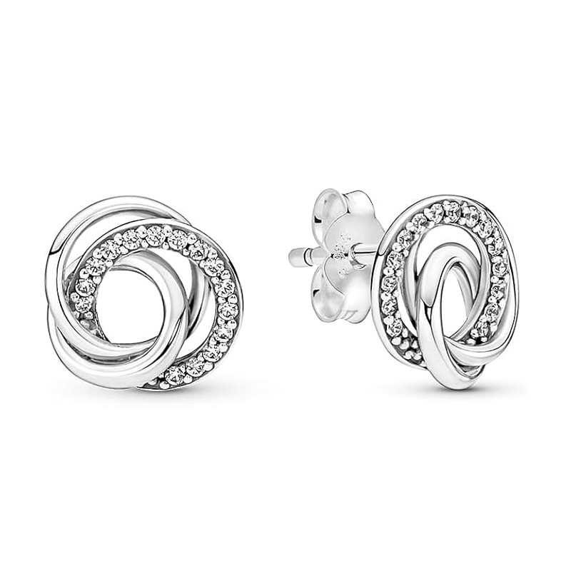 Pandora Silver Earrings Always Family Circle Stud Earrings 291076C01
