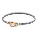 Pandora Moments Bracelet Snake Chain Heart Clasp 569539C00