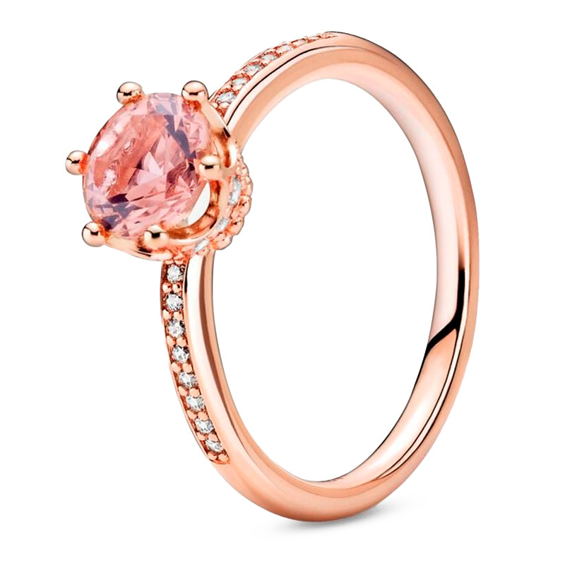 Pandora Rings Pink Brilliant Crown Solitaire Ring 188289C01
