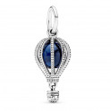 Ciondolo pendente in argento sterling con mongolfiera blu 798064NMB