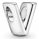 Sterling zilveren bedel met letter V 797476