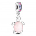 Pink Murano Glass Sea Turtle Pendant Charm 798939C02