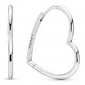 Asymmetrical Love Hearts Sterling Silver Hoop Earrings 297822