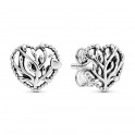 Boucles d'oreilles coeurs fleuris en argent sterling 297085