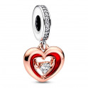 Charm pendentif coeur rayonnant bicolore 782450C01