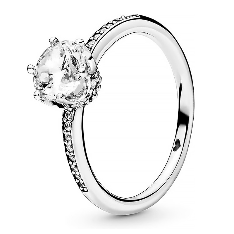 Pandora Anelli Anello con corona luminosa trasparente 198289CZ