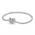 Pulsera Pandora Moments Cadena de Serpiente Cierre Mariposa 590782C01