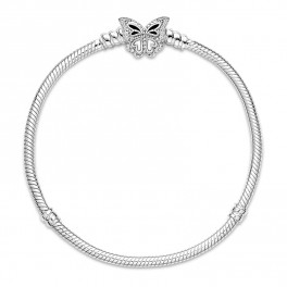 Pulsera Pandora Moments Cadena de Serpiente Cierre Mariposa
