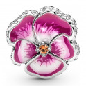 Pink Pansy Flower Charm 790777C01