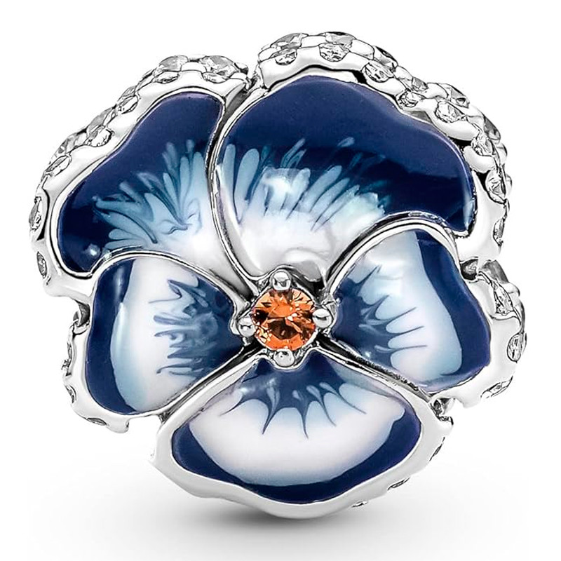 Pandora Charms Ciondolo fiore viola del pensiero blu 790777C02
