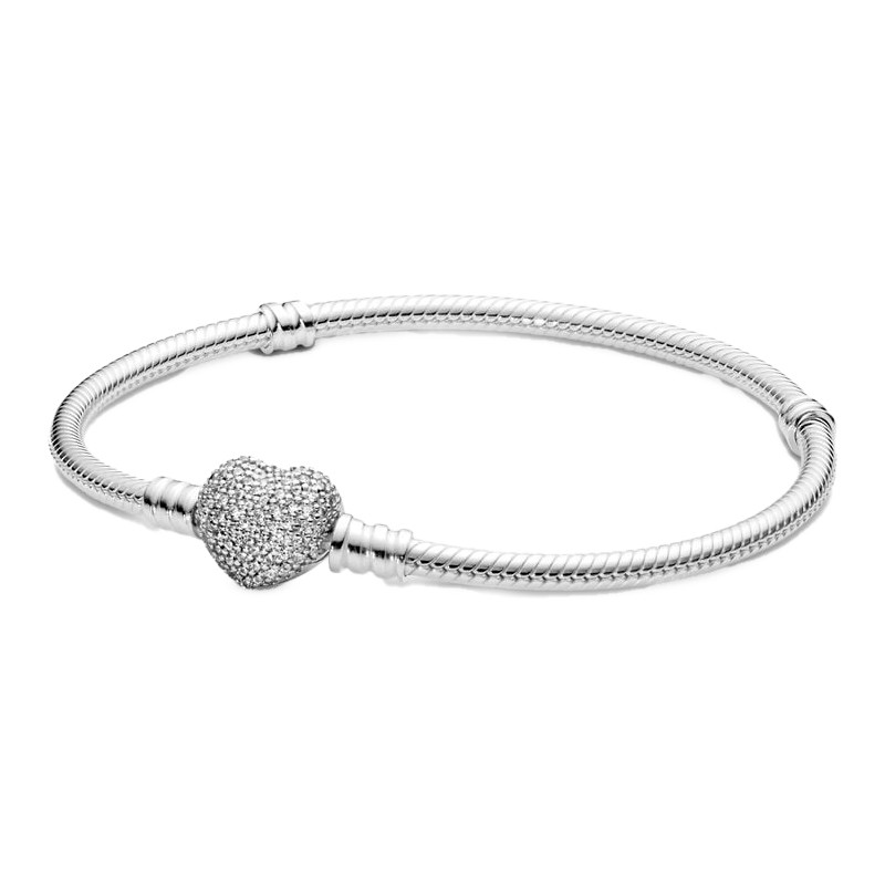 Pandora Pulsera con cierre de corazón en pavé 590727CZ