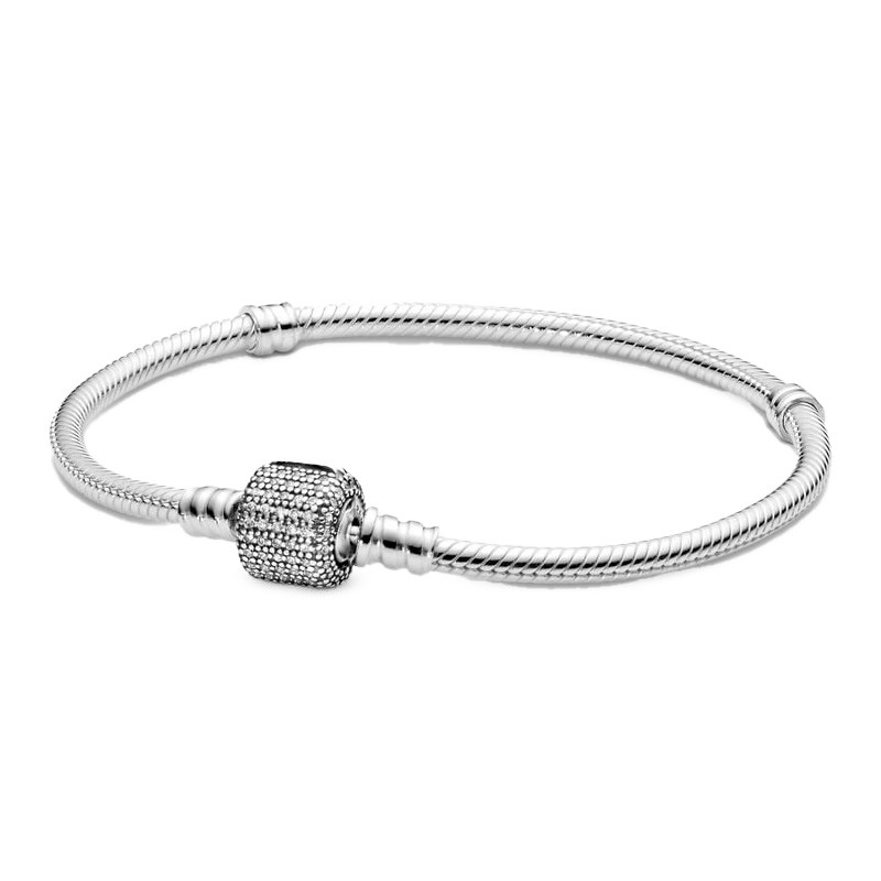 Pandora Bracciali Bracciale Moments a catena serpente con chiusura firmata 590723CZ
