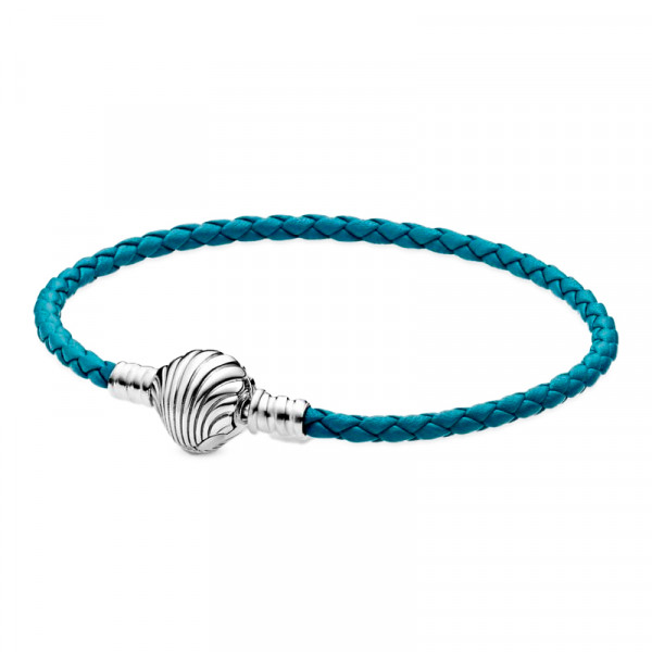 pulsera-pandora-moments-en-cuero-trenzado-turquesa-con-cierre-de-concha-598951c010