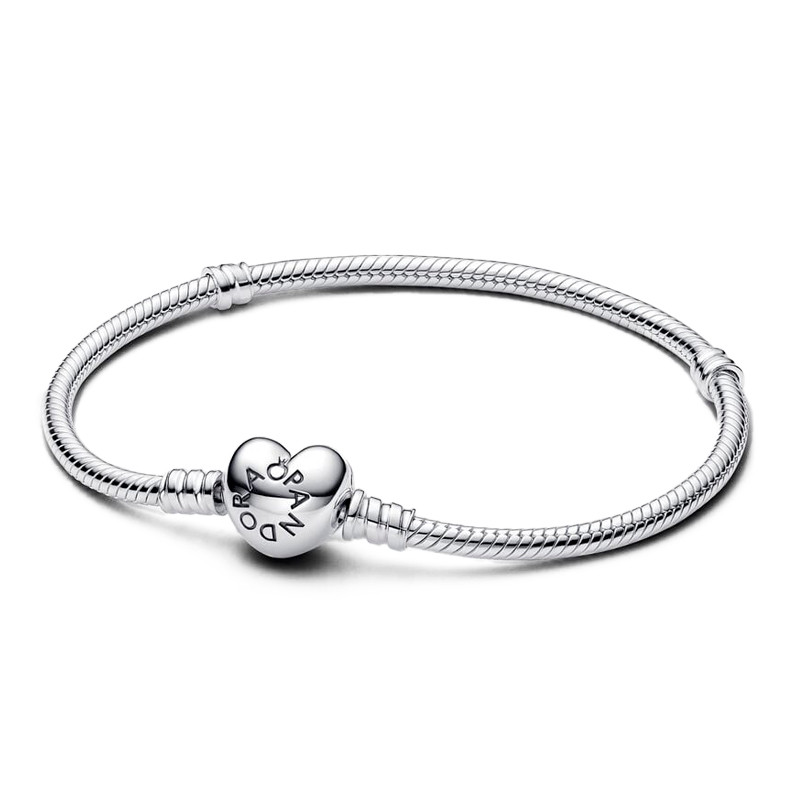 Pandora Pulsera Moments Cadena de Serpiente con cierre de Corazón 59071916