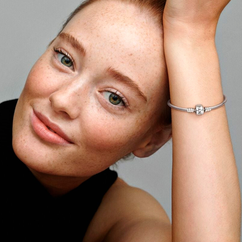 Sterling silver bracelet and Pandora clasp in sterling silver