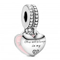 Mother and Daughter Hearts pendant charm 792072EN40