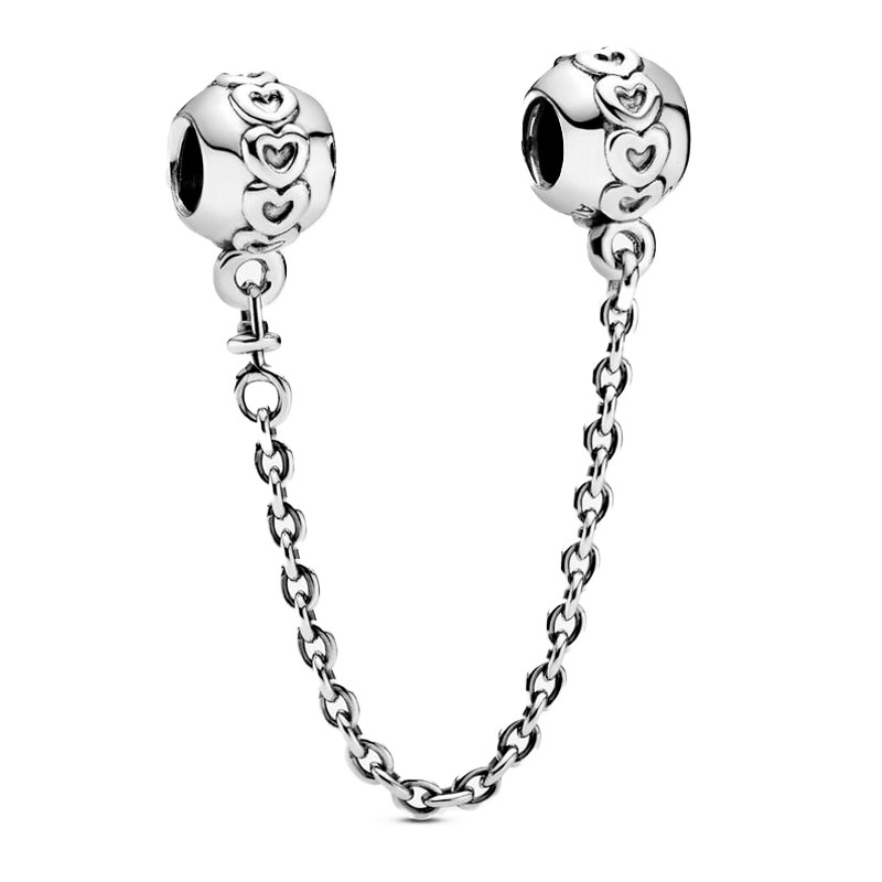 Pandora Cadena de seguridad en plata de ley Corazones Eternos 79108805