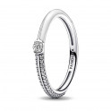 Pandora Wit en Pavé Dubbele Ring ME 192528C02