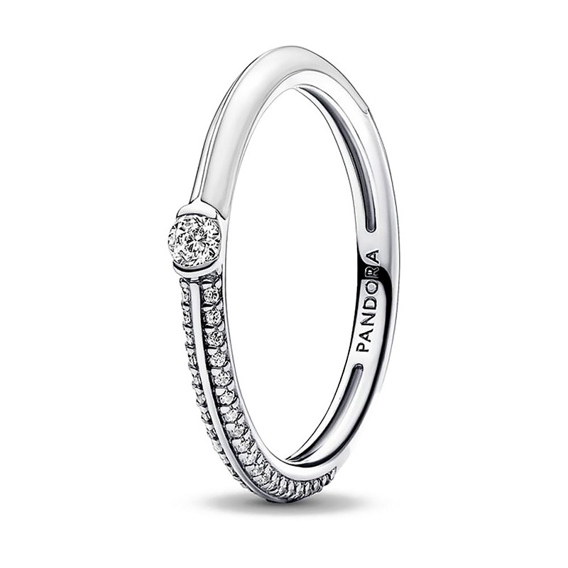 Pandora Anelli Pandora Doppio anello bianco e pavé ME 192528C02