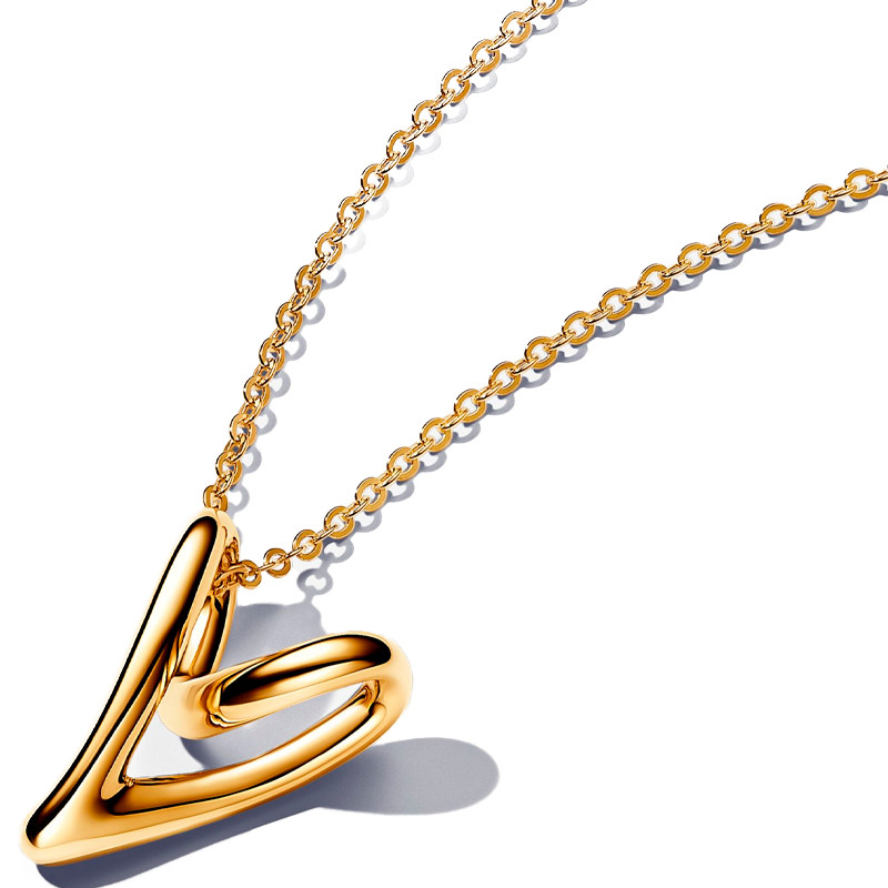 Pandora Gold Necklaces Organic Heart Shape Necklace 363272C00