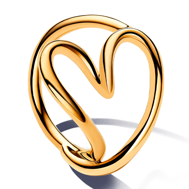 Pandora Gold Rings Organic Heart Shape Ring 163288C00