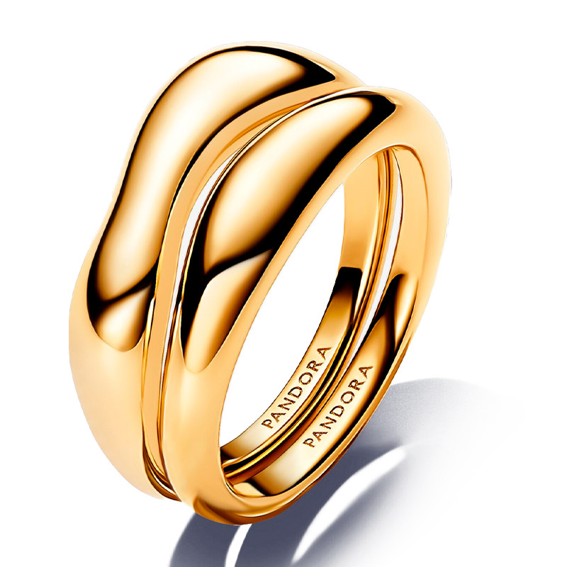 Pandora Gold Rings Combinable Rings Organic Shape 163264C00