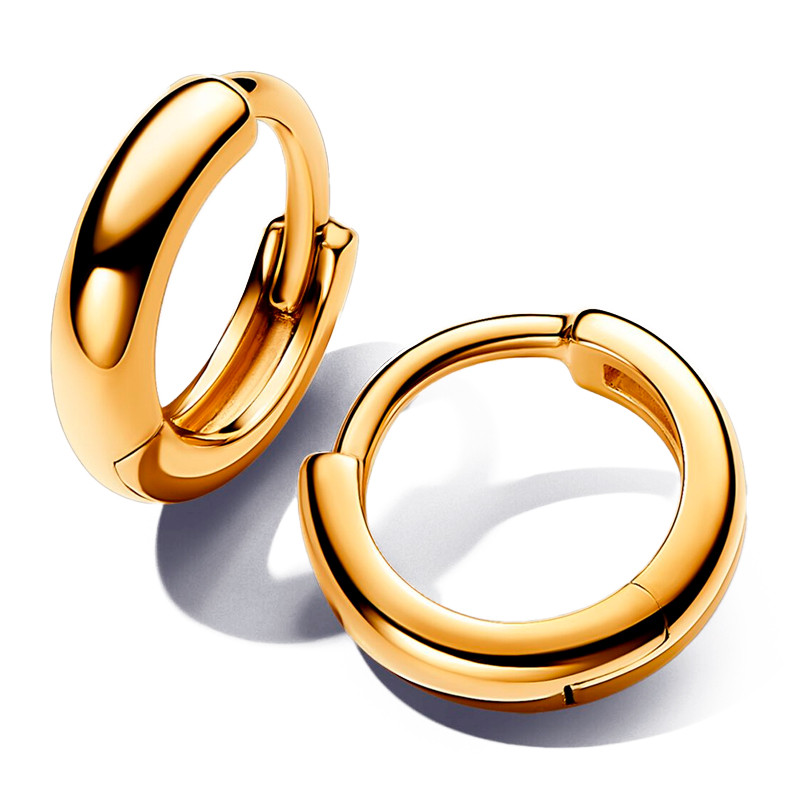 Pandora Gold Earrings Hug Round Hoop Earrings