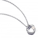 Collana organica a forma di cerchio in pavé e perle d'acqua dolce coltivate 393303C01