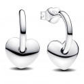 Boucles d'oreilles créoles ouvertes coeur 293460C00