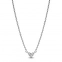 Hartvormige ketting met drie edelstenen 393014C01