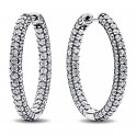 Orecchini a cerchio Pandora Timeless Pavé Row 293016C01