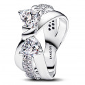 Anillo Banda Cruzada Lazo Brillante 193553C01