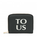 Tous Balloon Black Leather Purse with Zipper Closure