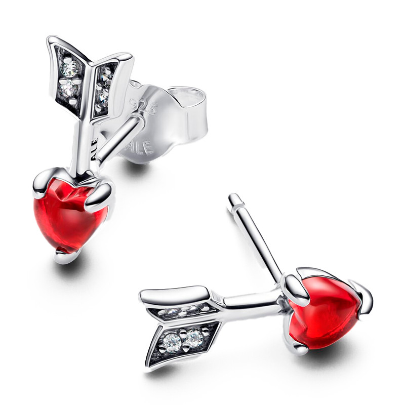 Pandora Pendientes Flecha y Corazón Cristal de Murano 293668C01